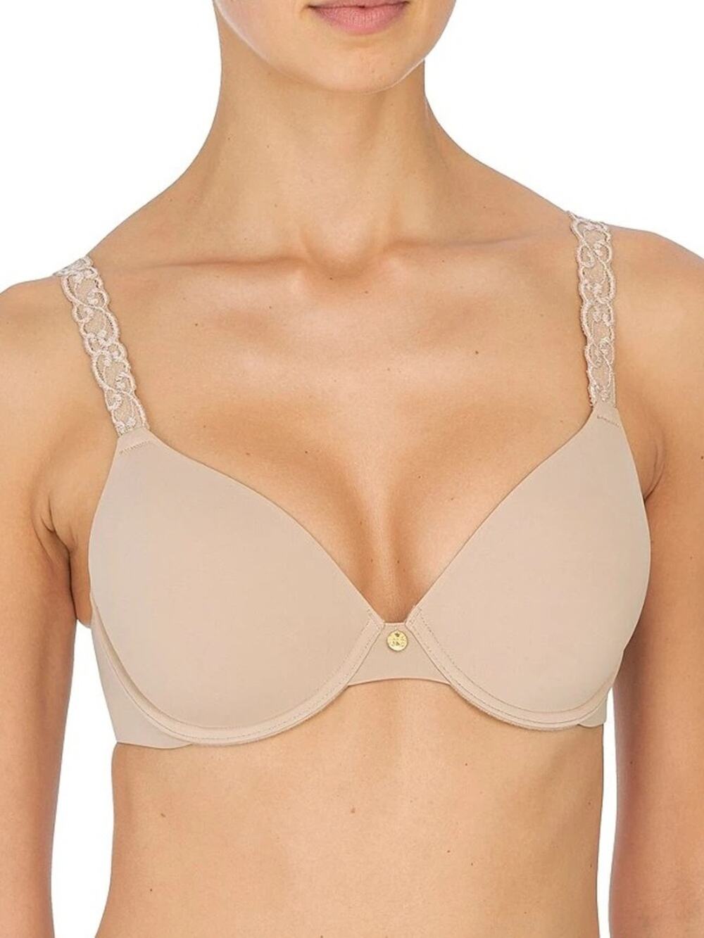 Natori 32G Pure Luxe Lace Trim Push Up Bra Underwire Luxury Lingerie